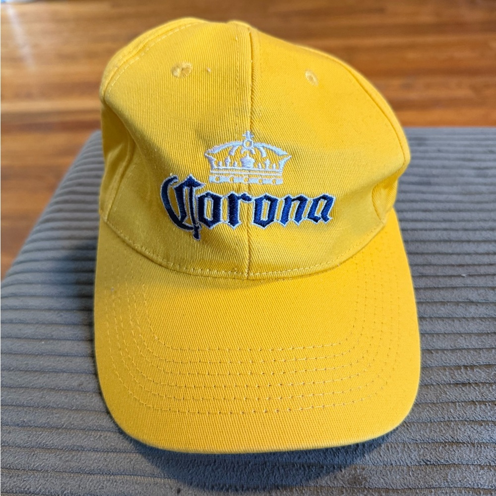 Corona Bright Yellow Cap with Blue Logo